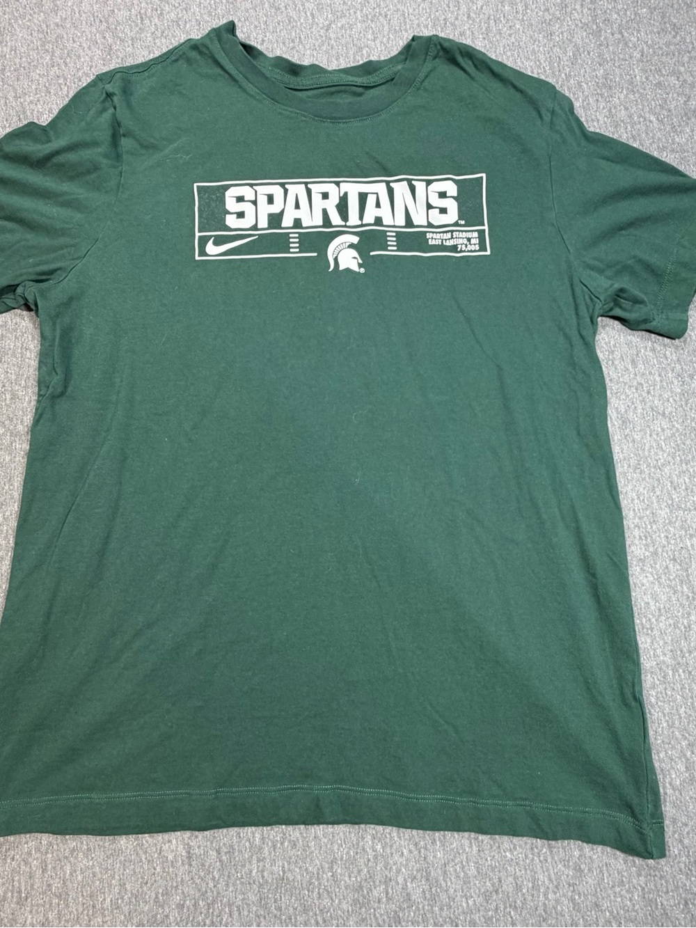 Michigan State Spartans Nike Dri Fit Football Green T Shirt Mens Large NCAA MSU